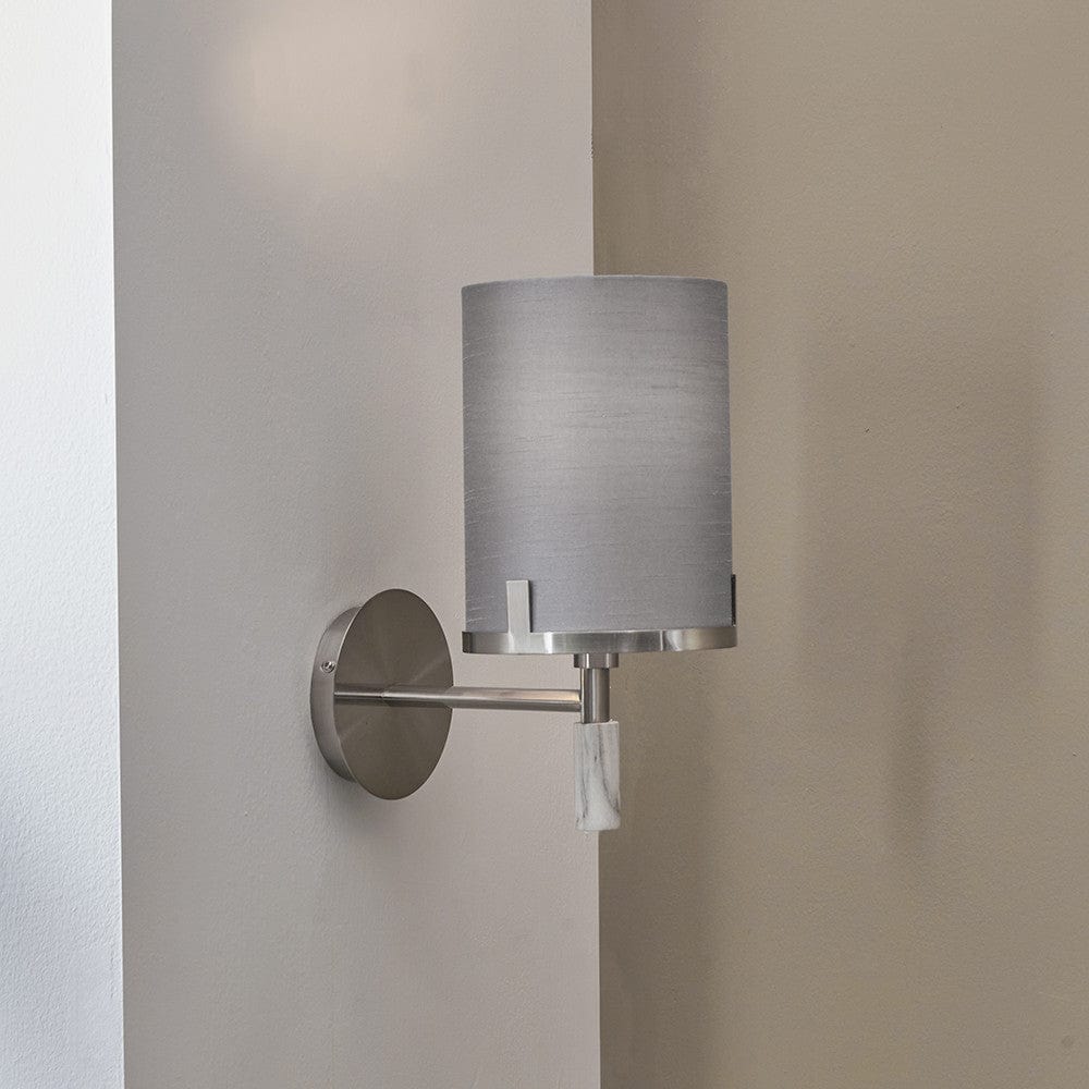 Midland Brushed Nickel and Grey Marble Effect Wall Light.