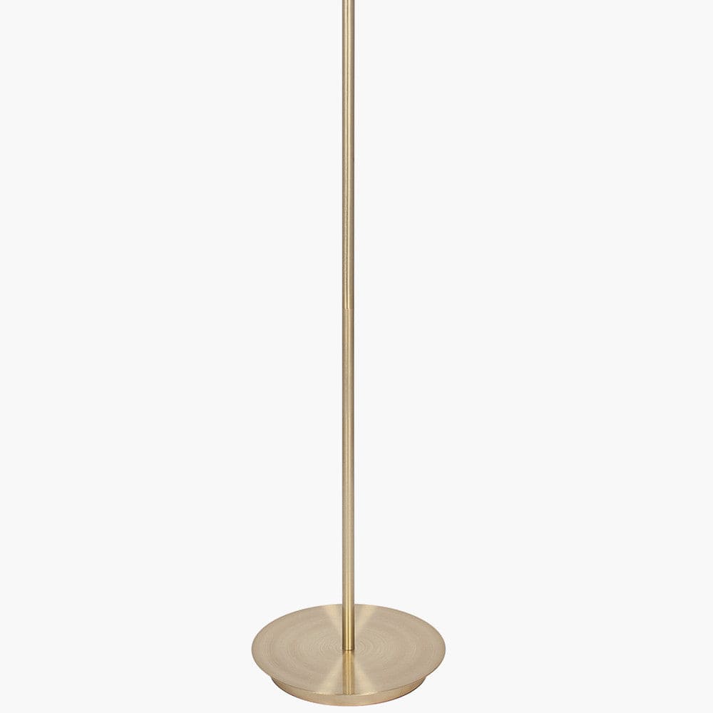 Midland Champagne Gold Metal and Marble Effect Floor Lamp.