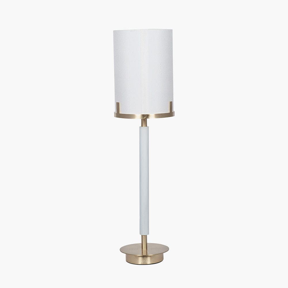 Midland Champagne Gold Metal and Marble Effect Table Lamp.