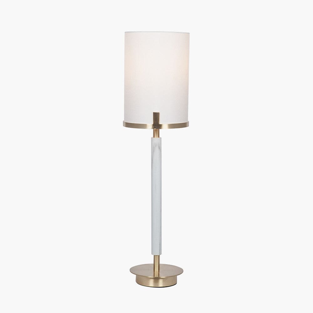 Pacific Lifestyle Lighting Midland Champagne Gold Metal and Marble Effect Table Lamp House of Isabella UK