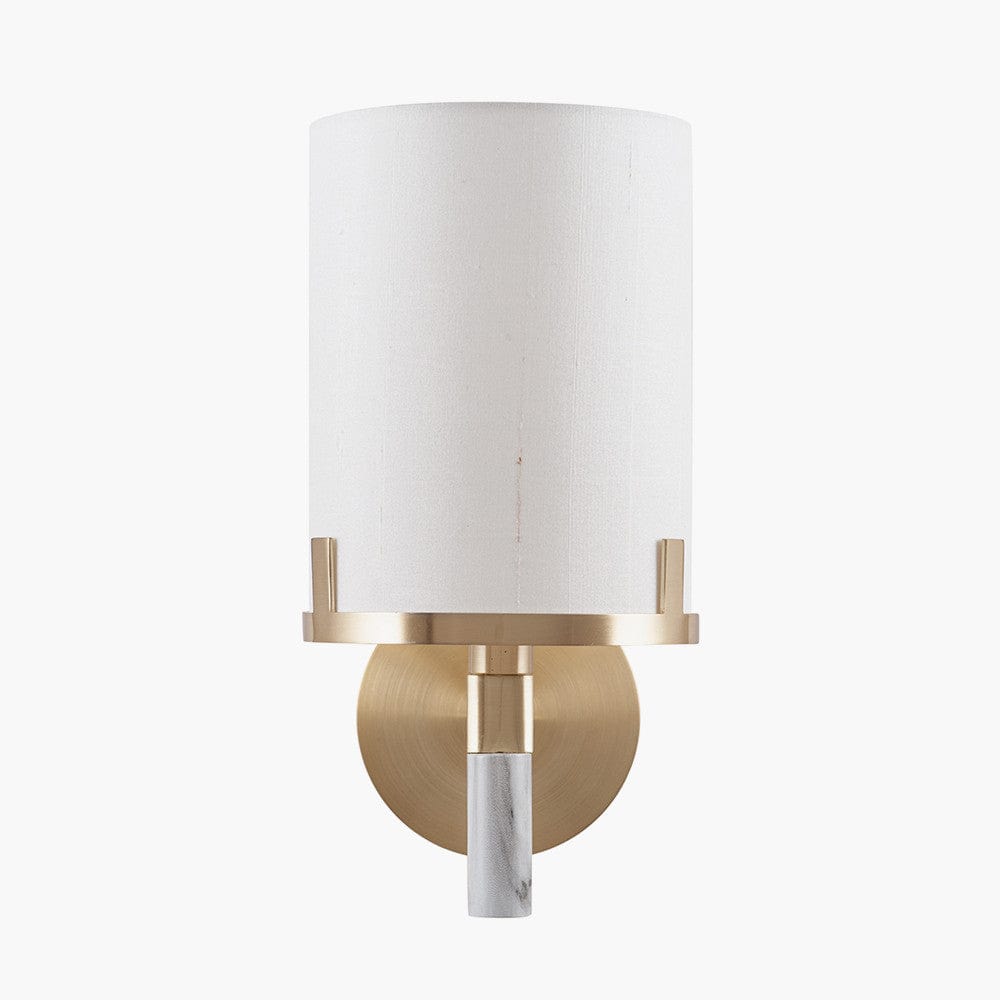 Midland Champagne Gold Metal and Marble Effect Wall Light.