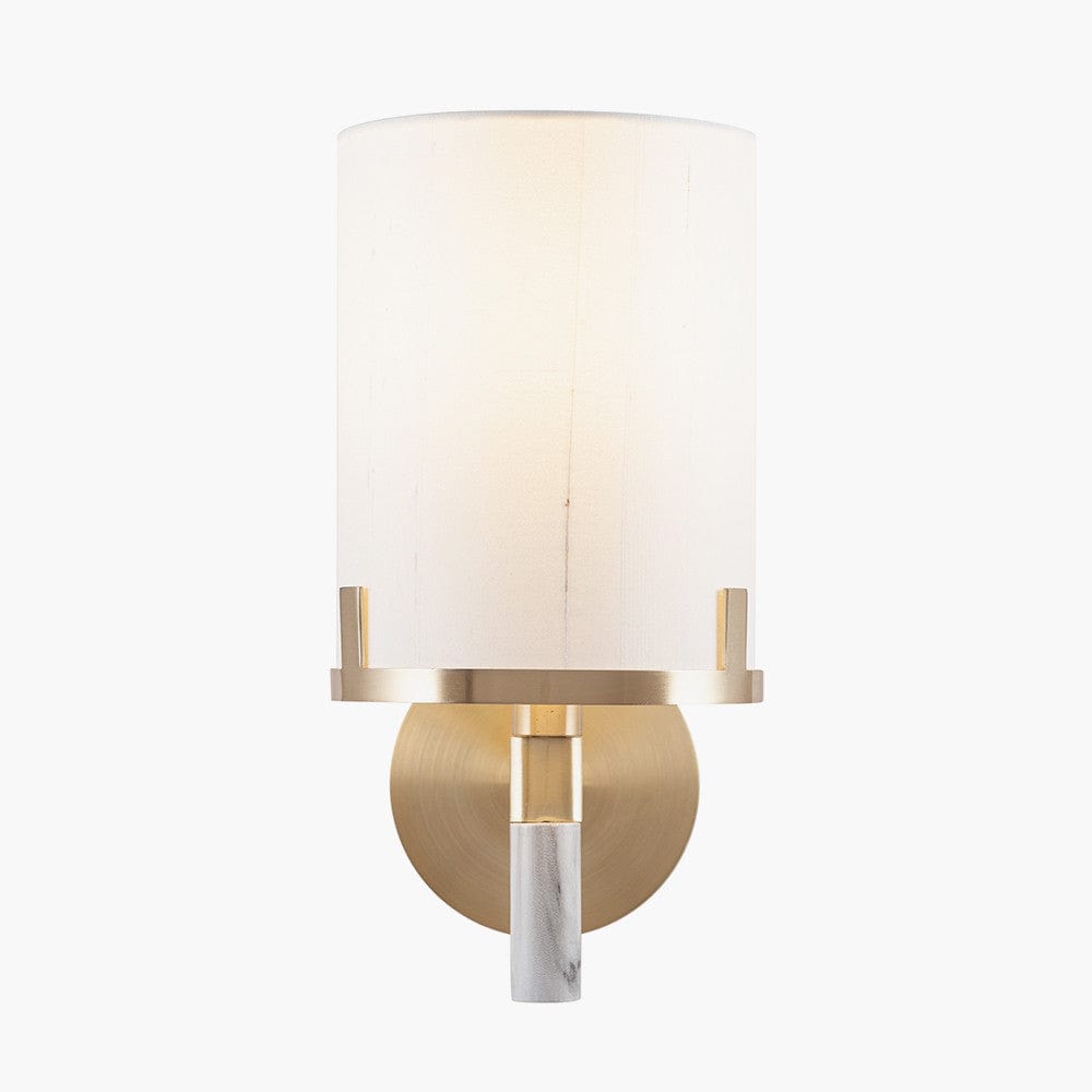 Midland Champagne Gold Metal and Marble Effect Wall Light.