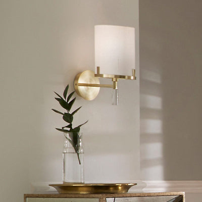 Pacific Lifestyle Lighting Midland Champagne Gold Metal and Marble Effect Wall Light House of Isabella UK