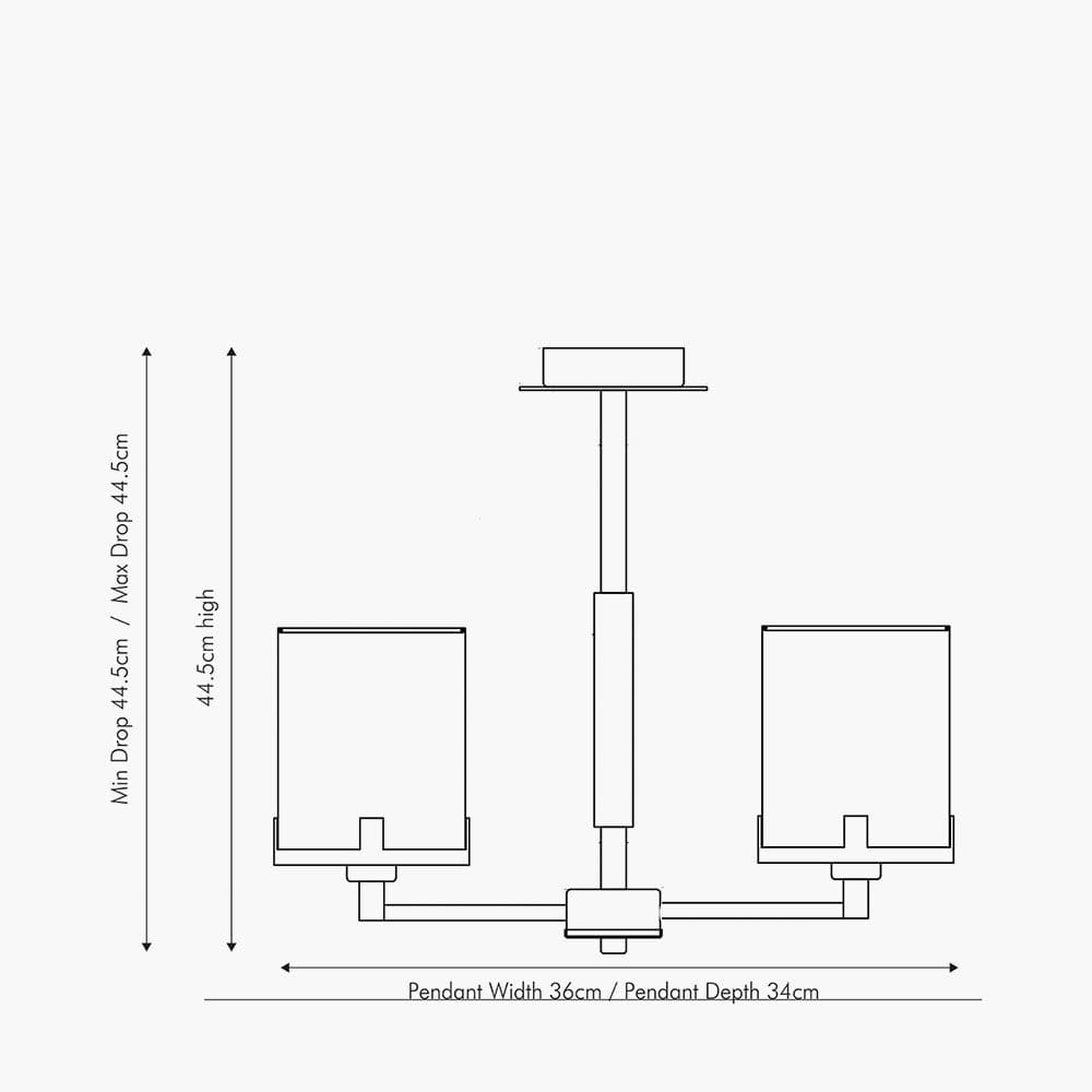 Midland Champagne Gold Metal Marble Effect 3 Arm Pendant.