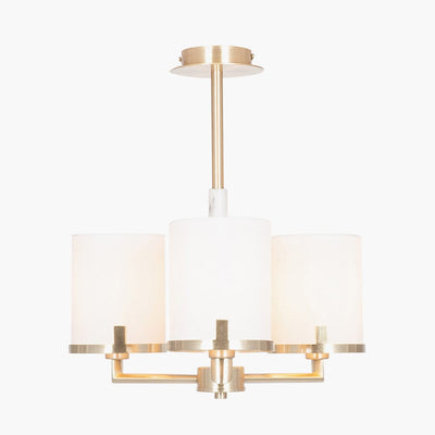 Pacific Lifestyle Lighting Midland Champagne Gold Metal Marble Effect 3 Arm Pendant House of Isabella UK