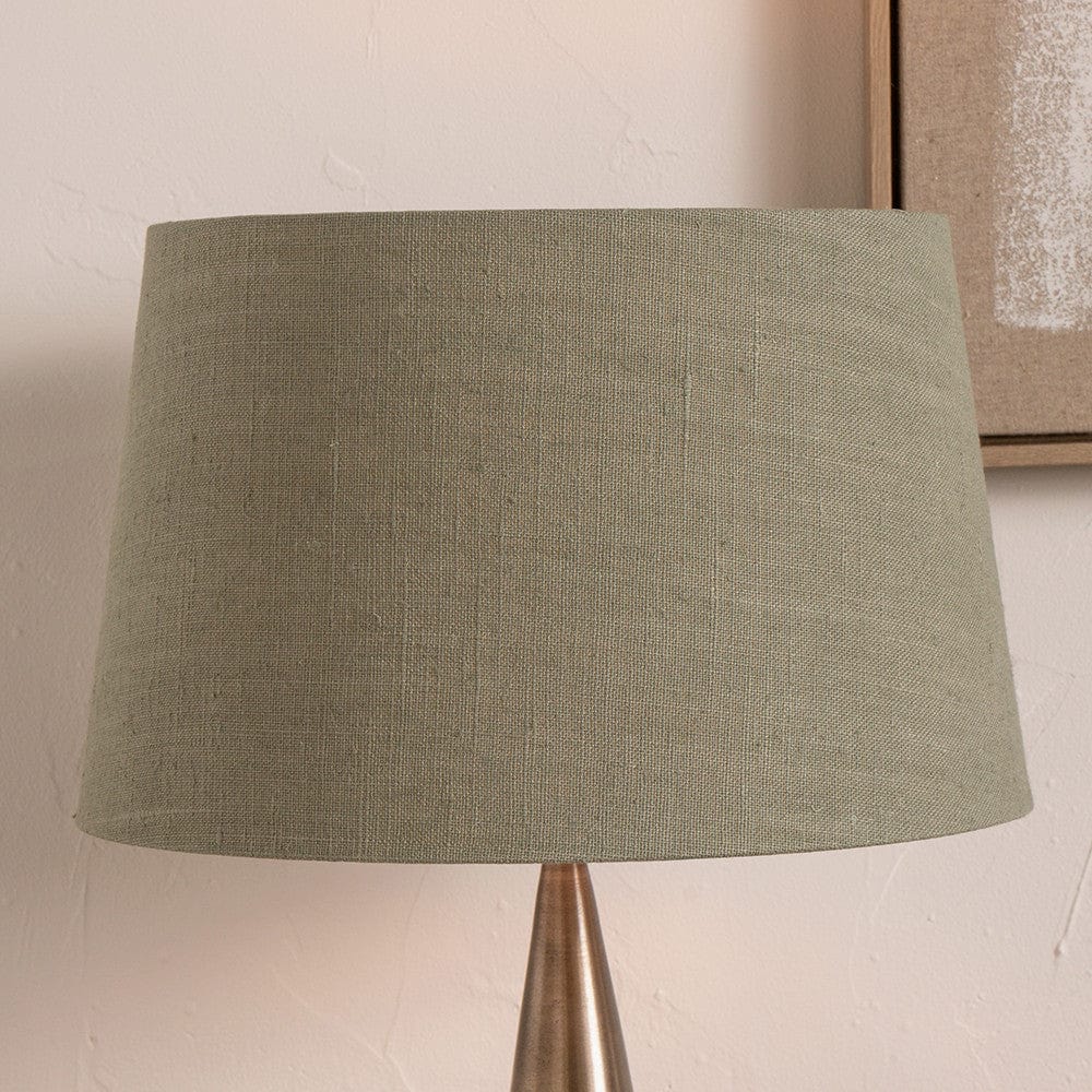 Milos 40cm Pistachio Green Linen Tapered Lampshade.