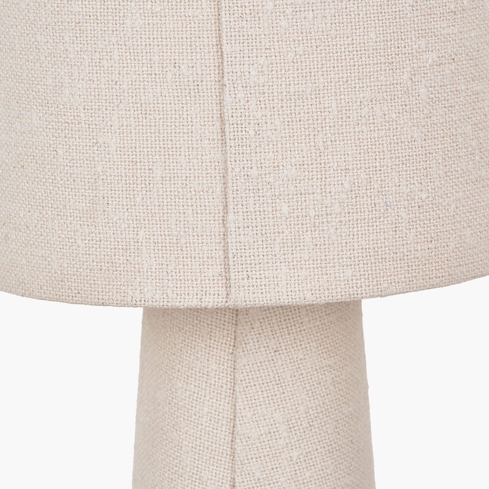 Pacific Lifestyle Lighting Mirissa White Slubby Handloom Fabric Table Lamp House of Isabella UK