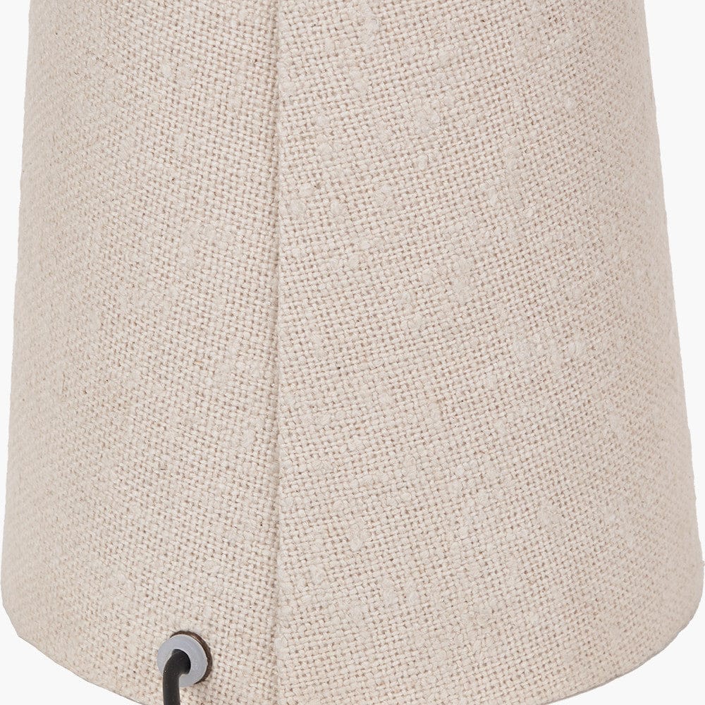 Pacific Lifestyle Lighting Mirissa White Slubby Handloom Fabric Table Lamp House of Isabella UK