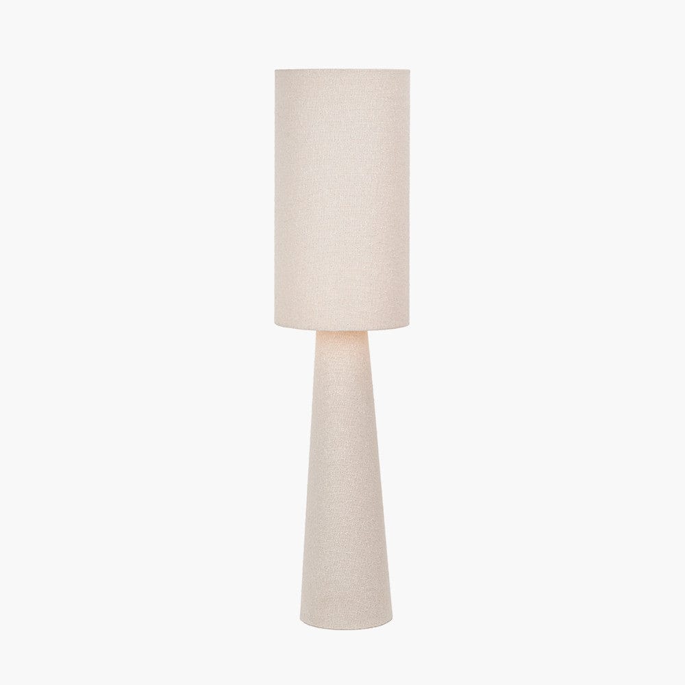 Pacific Lifestyle Lighting Mirissa White Slubby Handloom Fabric Table Lamp House of Isabella UK