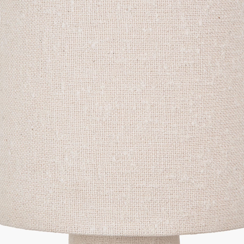 Pacific Lifestyle Lighting Mirissa White Slubby Handloom Fabric Table Lamp House of Isabella UK