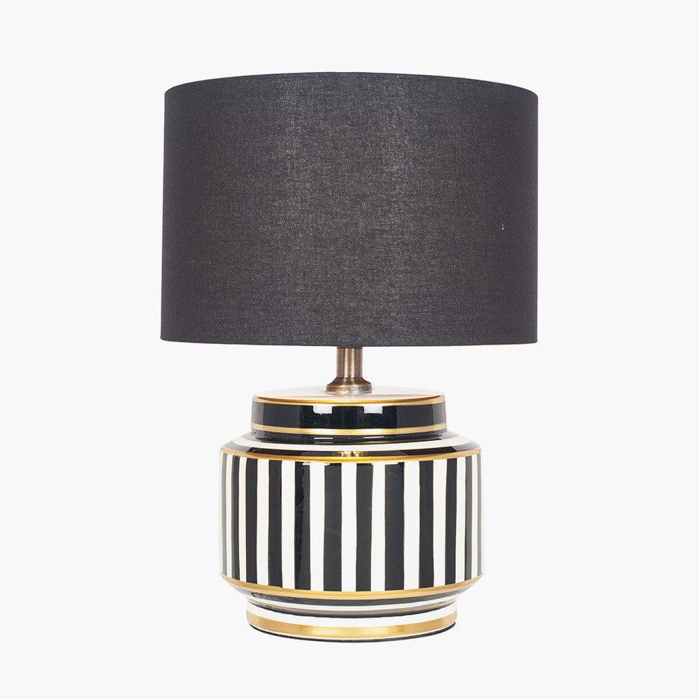 Pacific Lifestyle Lighting Mono Humbug Black and White Small Table Lamp - Base Only House of Isabella UK