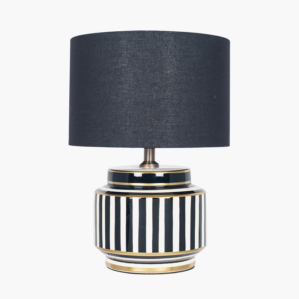 Pacific Lifestyle Lighting Mono Humbug Black and White Small Table Lamp - Base Only House of Isabella UK