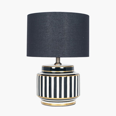 Pacific Lifestyle Lighting Mono Humbug Black and White Small Table Lamp - Base Only House of Isabella UK