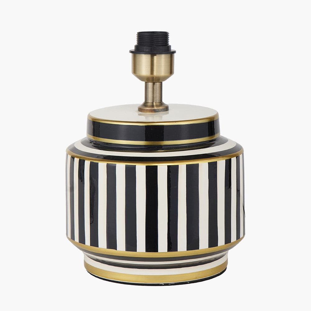 Mono Humbug Black and White Small Table Lamp Base with Bow 30cm Raspberry Velvet Cylinder Lampshade.