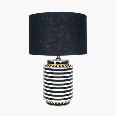 Pacific Lifestyle Lighting Mono Humbug Black and White Tall Table Lamp - Base Only House of Isabella UK