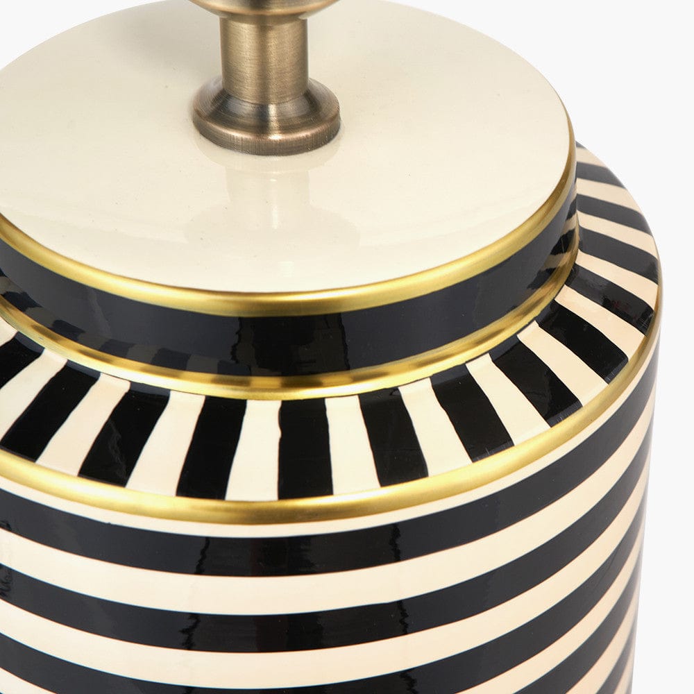 Mono Humbug Black and White Tall Table Lamp Base with Bow 40cm Forest Green Velvet Cylinder Lampshade.