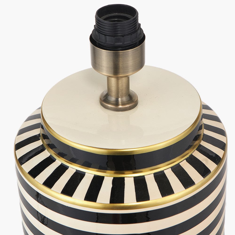 Mono Humbug Black and White Tall Table Lamp Base with Bow 40cm Forest Green Velvet Cylinder Lampshade.