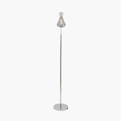 Pacific Lifestyle Lighting Monroe Smoke Glass and Silver Metal Waisted Floor Lamp House of Isabella UK