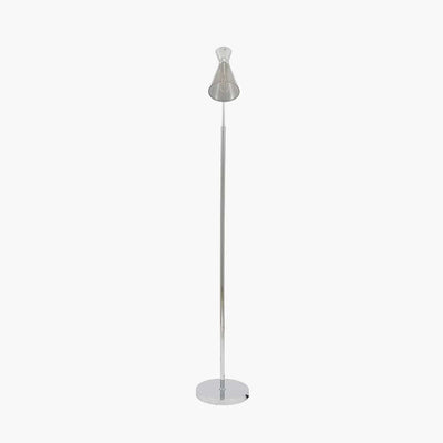 Pacific Lifestyle Lighting Monroe Smoke Glass and Silver Metal Waisted Floor Lamp House of Isabella UK