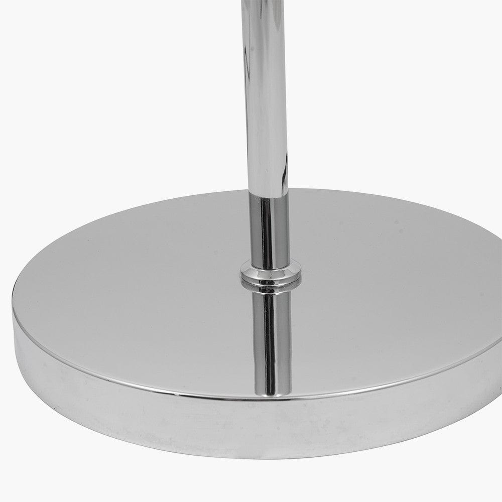 Monroe Smoke Glass and Silver Metal Waisted Floor Lamp.