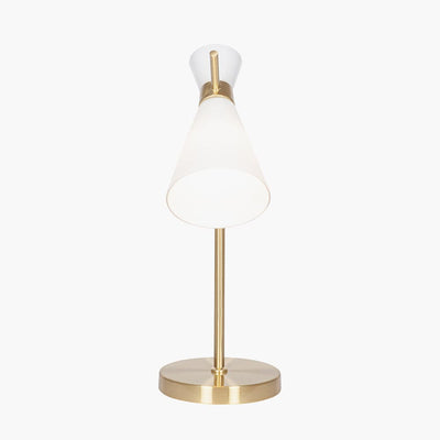 Pacific Lifestyle Lighting Monroe White Glass and Gold Metal Waisted Table Lamp House of Isabella UK