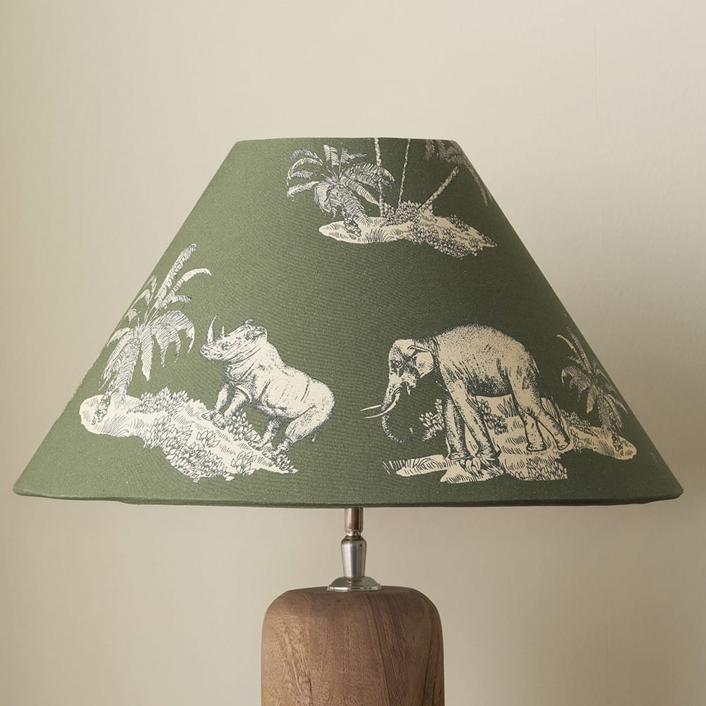 Pacific Lifestyle Lighting Nala 30cm Green Safari Printed Empire Lampshade House of Isabella UK
