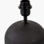 Nelu Black Engraved Wood Dome Table Lamp Base.