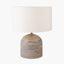 Nelu Grey Engraved Wood Dome Table Lamp Base.