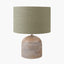 Nelu Grey Engraved Wood Dome Table Lamp Base.