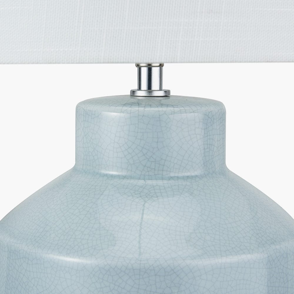 Nora Duck Egg Blue Crackle Effect Table Lamp.