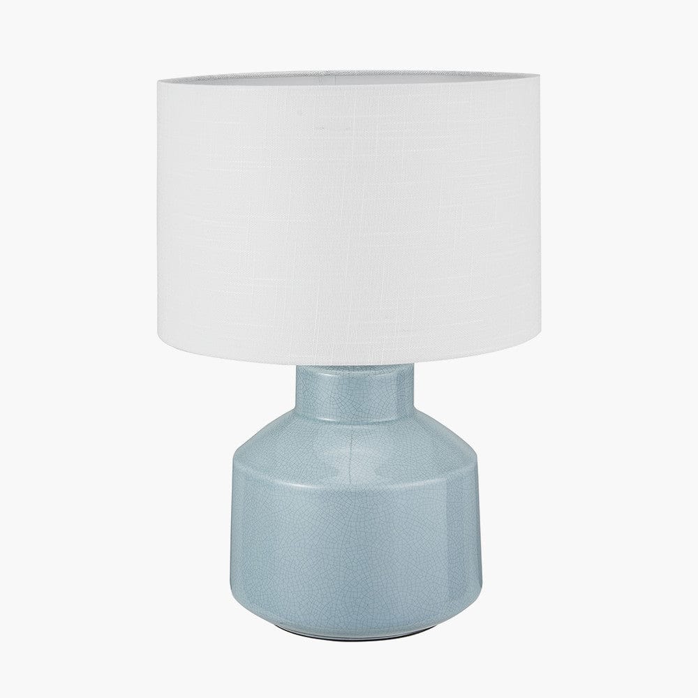 Nora Duck Egg Blue Crackle Effect Table Lamp.