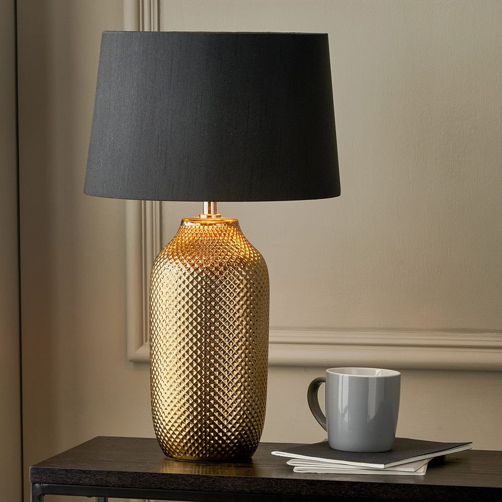 Nova Gold Textured Ceramic Table Lamp.
