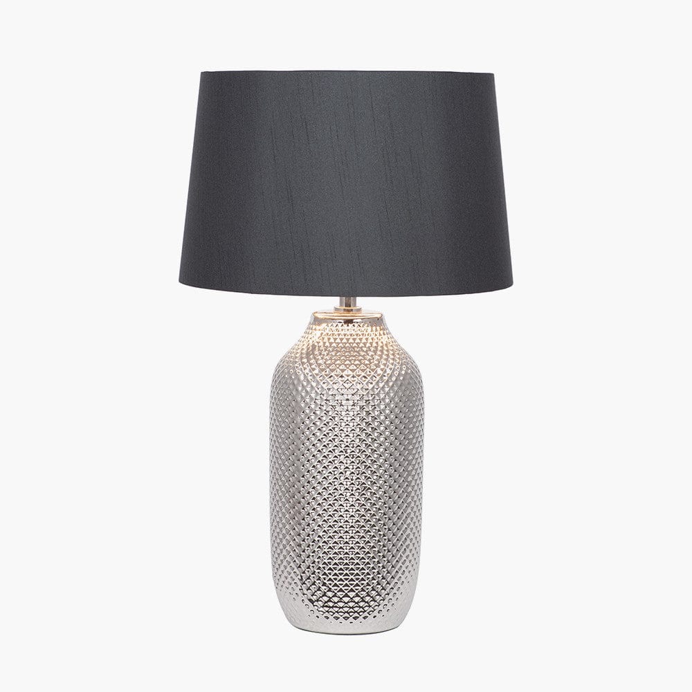 Pacific Lifestyle Lighting Nova Silver Textured Ceramic Bottle Table Lamp House of Isabella UK