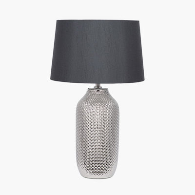 Pacific Lifestyle Lighting Nova Silver Textured Ceramic Bottle Table Lamp House of Isabella UK