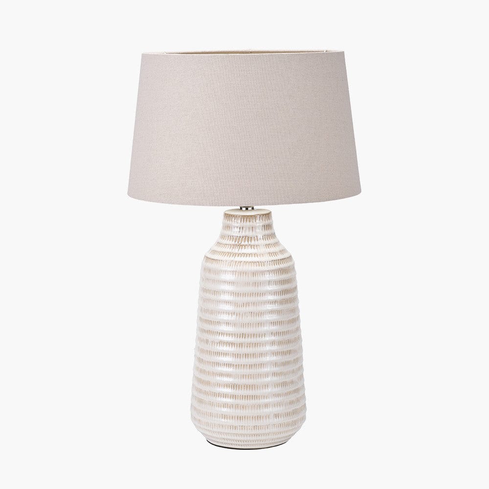 Pacific Lifestyle Lighting Nya Warm White Scratch Effect Ceramic Table Lamp House of Isabella UK