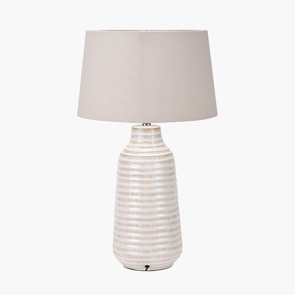 Pacific Lifestyle Lighting Nya Warm White Scratch Effect Ceramic Table Lamp House of Isabella UK