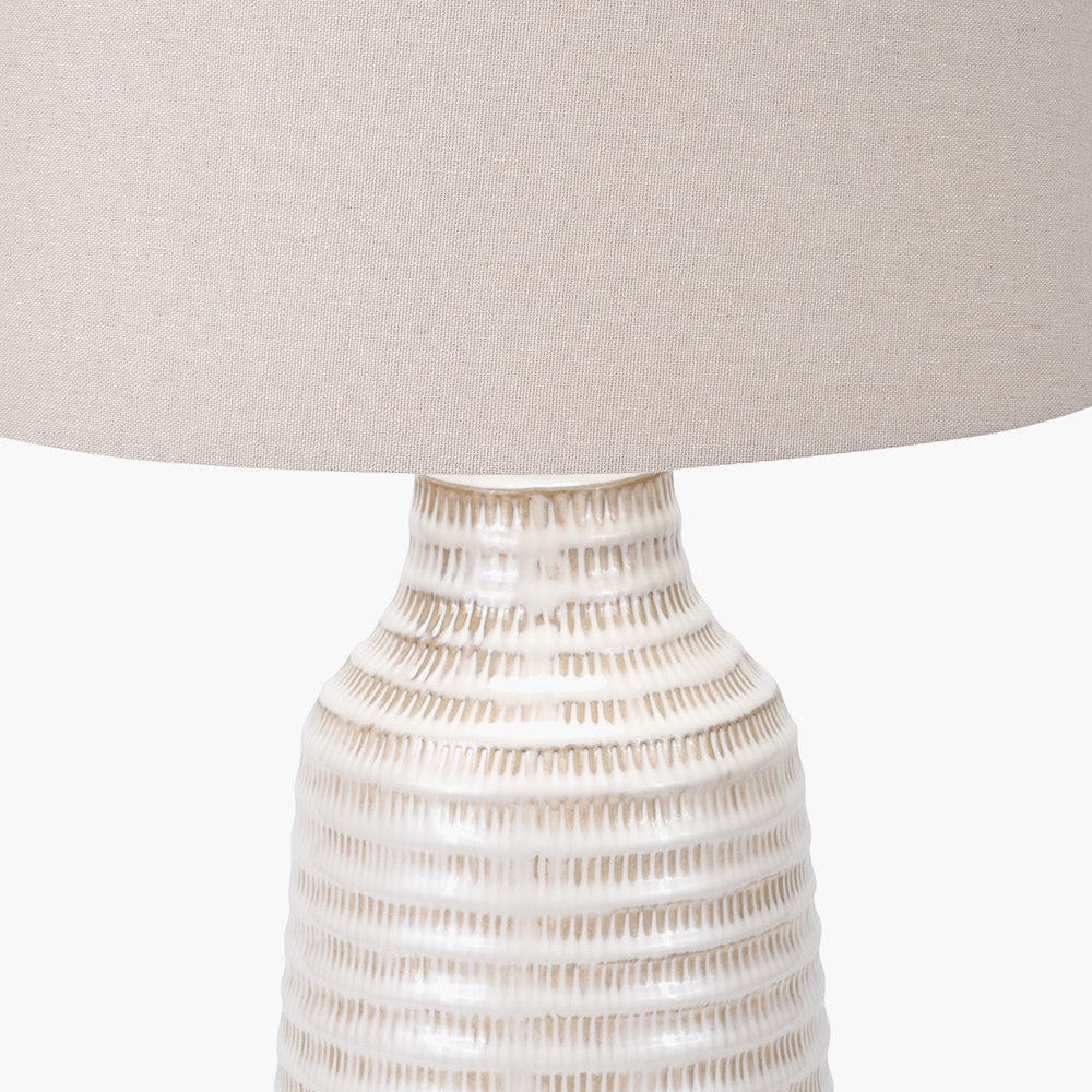 Pacific Lifestyle Lighting Nya Warm White Scratch Effect Ceramic Table Lamp House of Isabella UK