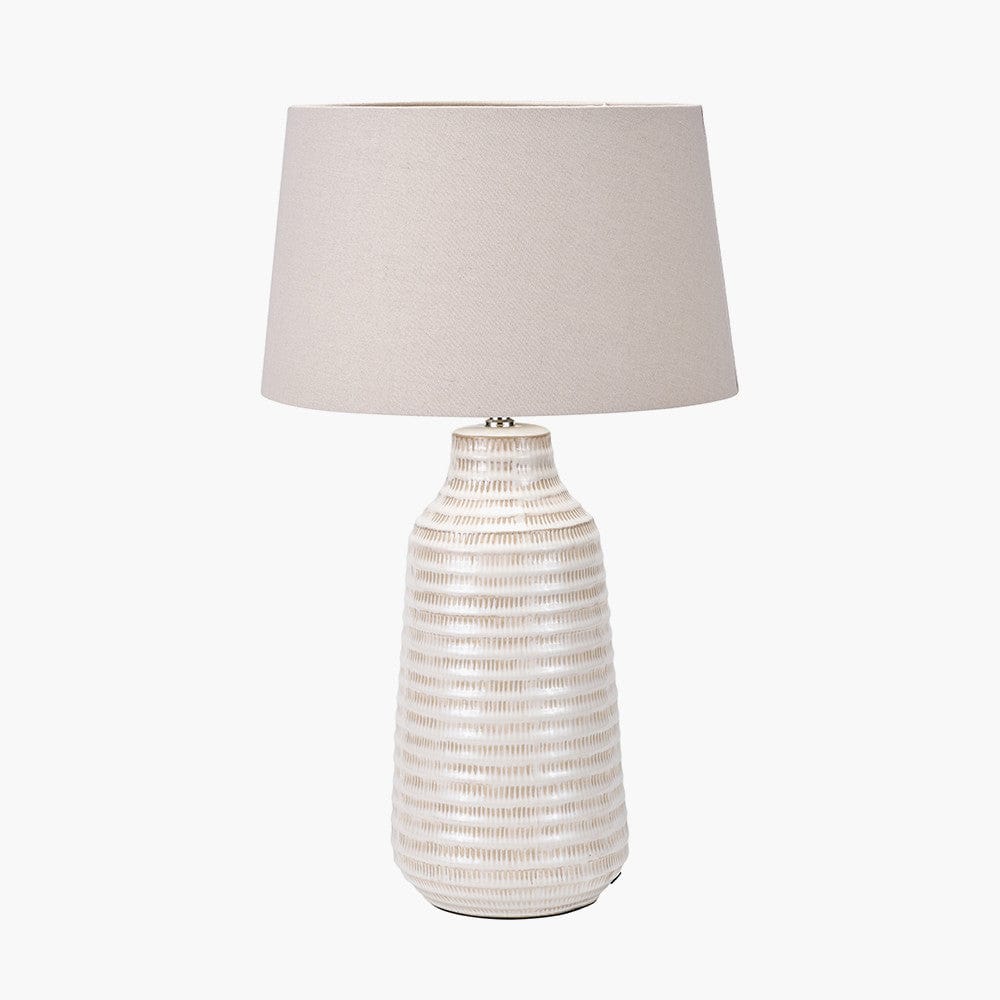 Pacific Lifestyle Lighting Nya Warm White Scratch Effect Ceramic Table Lamp House of Isabella UK