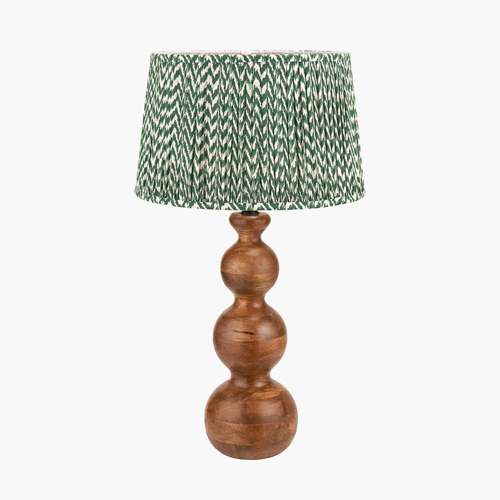 Nyari Brown Oiled Finish Mango Wood 3 Ball Design Table Lamp Base.