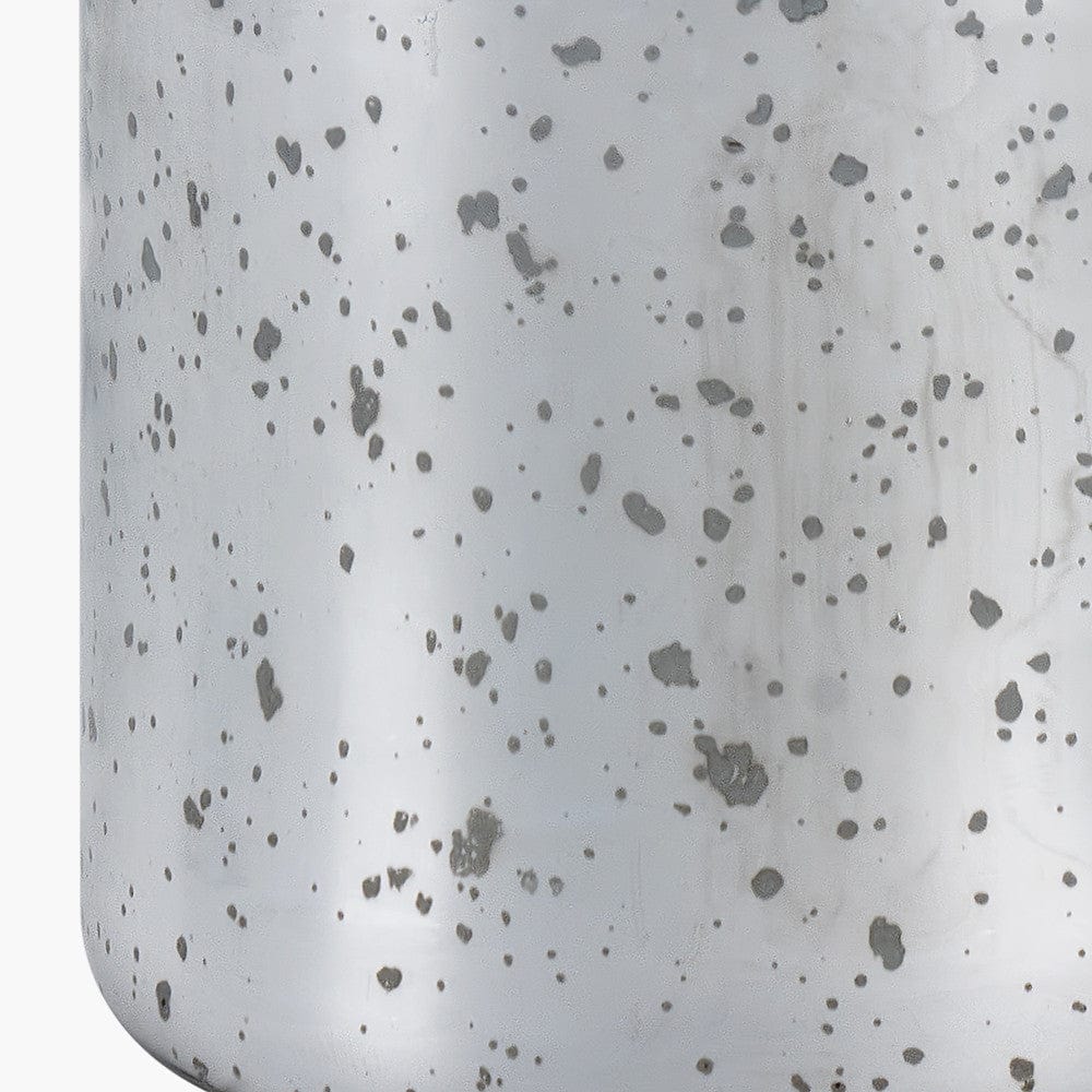 Pacific Lifestyle Lighting Ophelia Mercurial Glass Table Lamp Base with Lino 40cm White Self Lined Linen Cylinder Lampshade House of Isabella UK