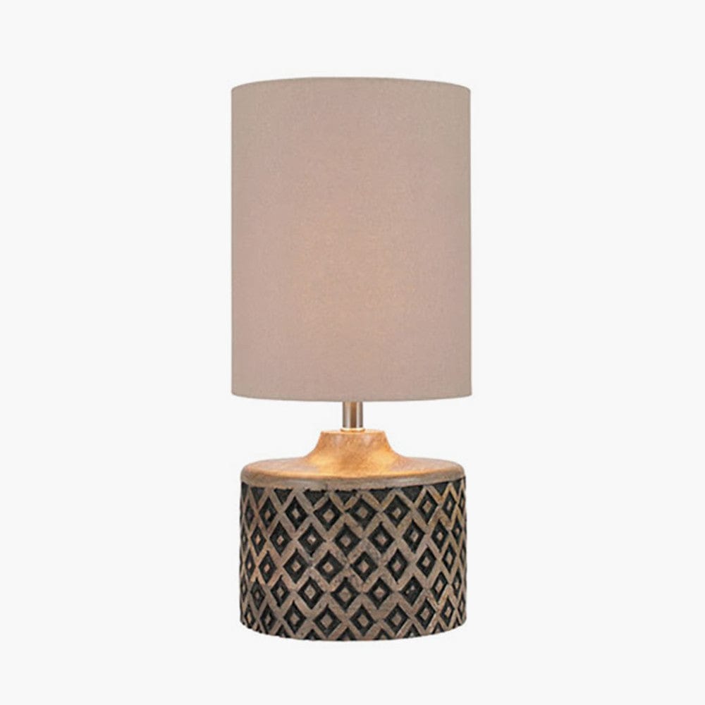 Orissa Short Wooden Diamond Table Lamp.