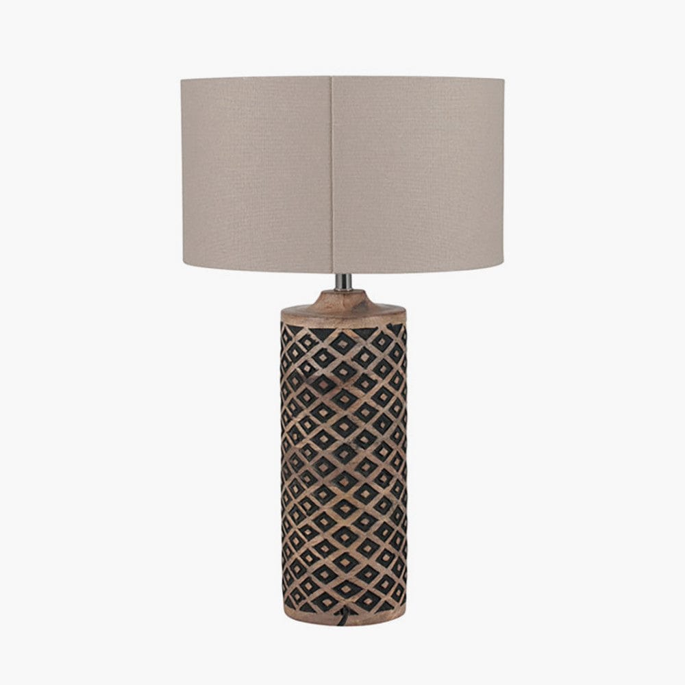 Orissa Tall Wooden Diamond Table Lamp.