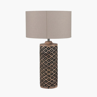 Pacific Lifestyle Lighting Orissa Tall Wooden Diamond Table Lamp House of Isabella UK