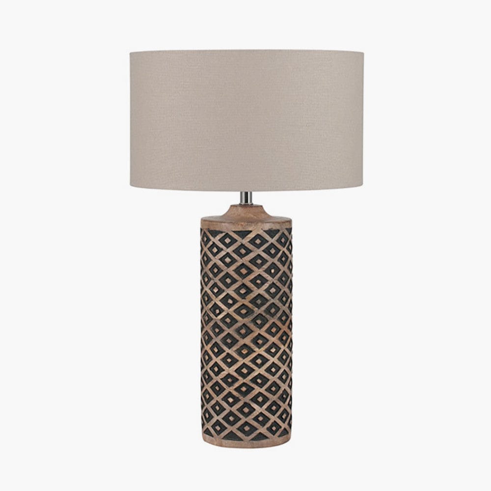 Orissa Tall Wooden Diamond Table Lamp.