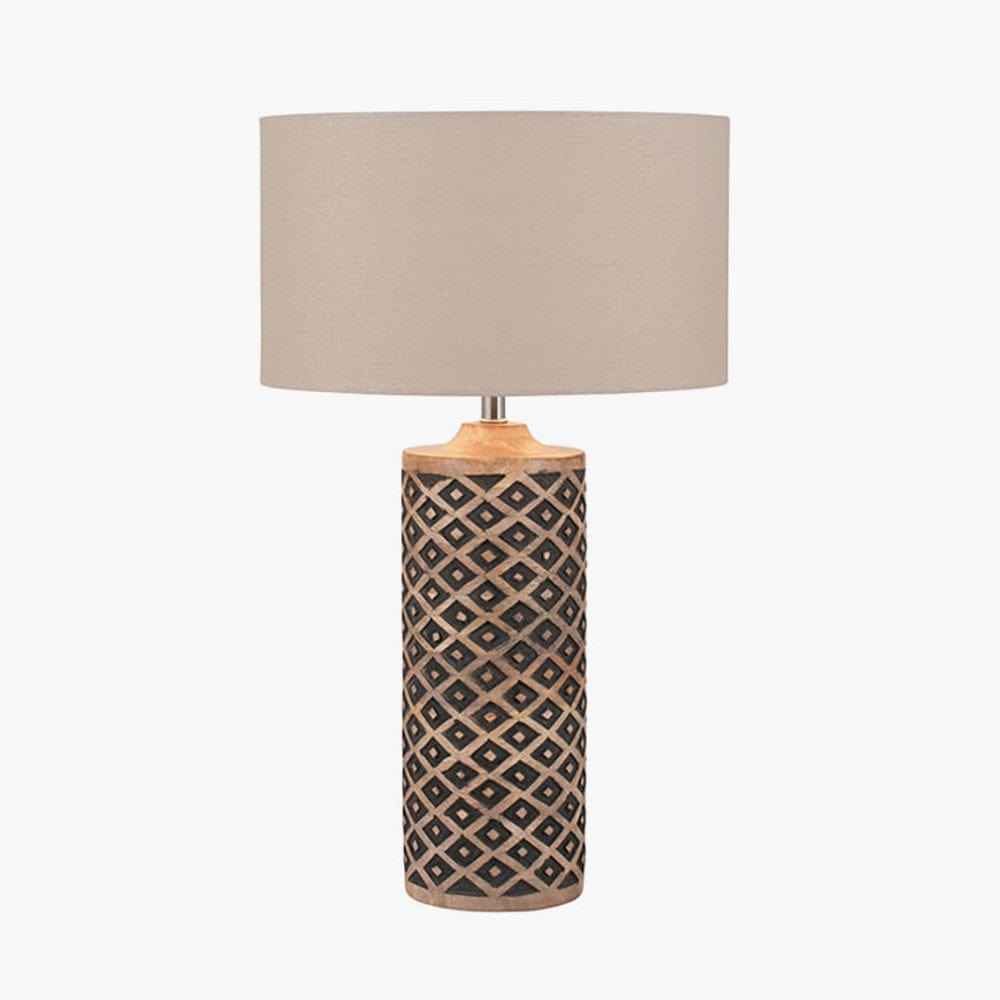 Orissa Tall Wooden Diamond Table Lamp.
