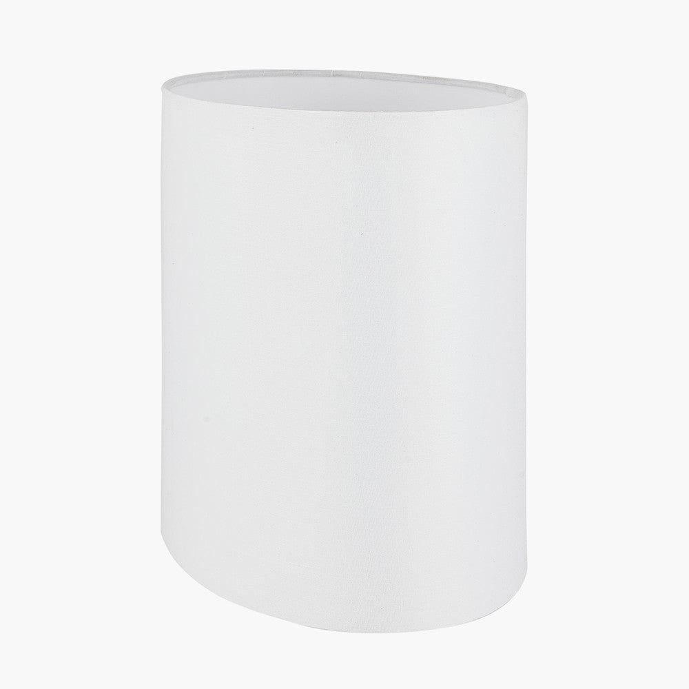 Orla Shiny Gold Metal Statement Circle Table Lamp Base with Mia 35cm Ivory Oval Cotton Mix Lampshade.