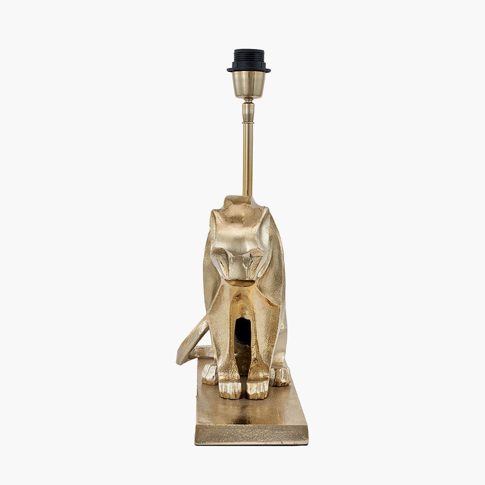 Osa Shiny Gold Metal Jaguar Table Lamp.