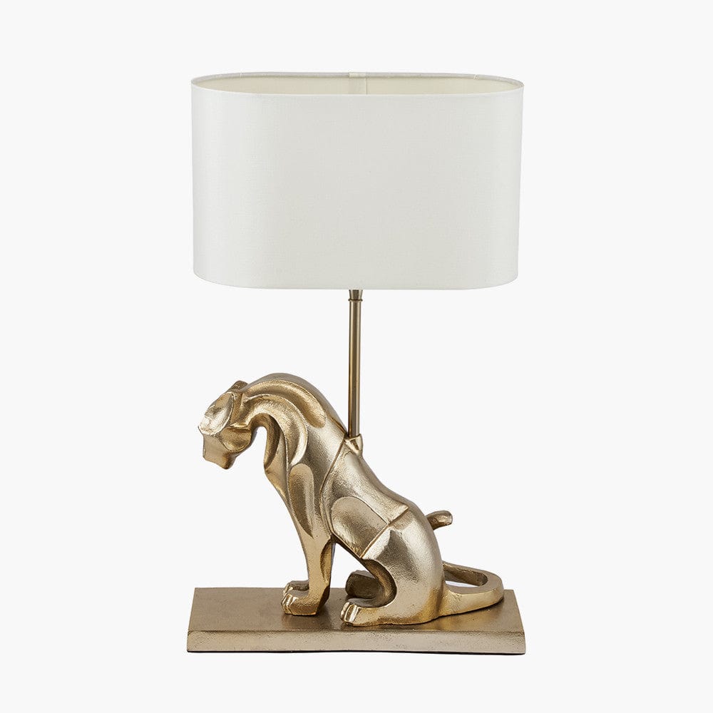 Osa Shiny Gold Metal Jaguar Table Lamp.