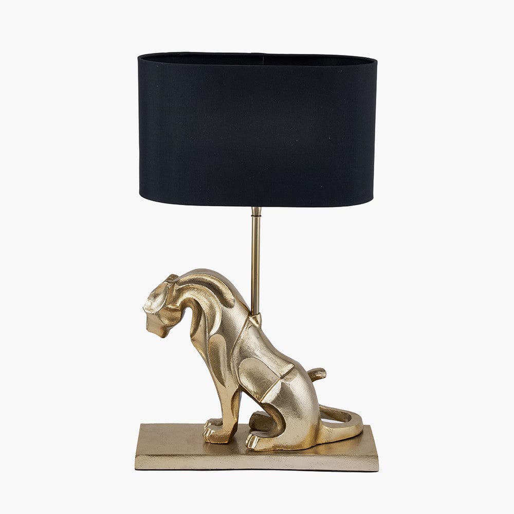 Osa Shiny Gold Metal Jaguar Table Lamp.