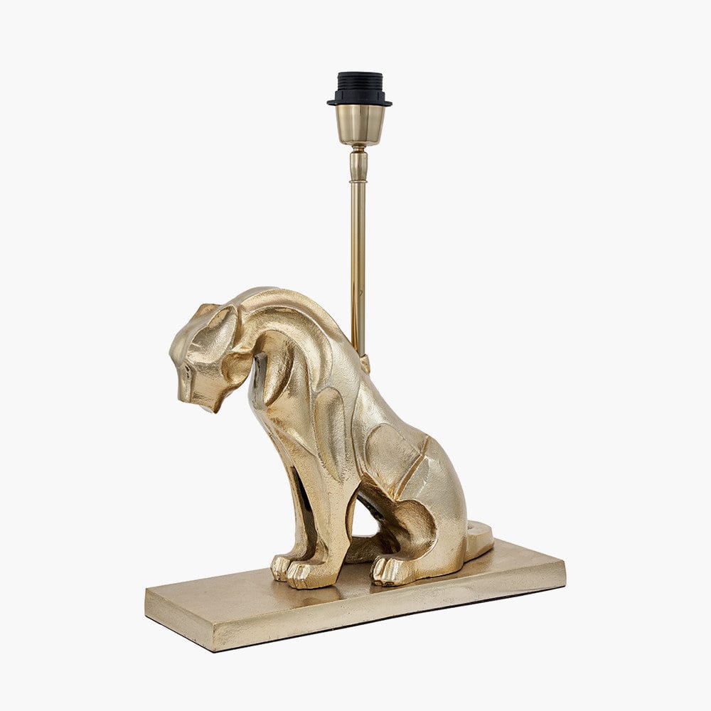 Osa Shiny Gold Metal Jaguar Table Lamp.